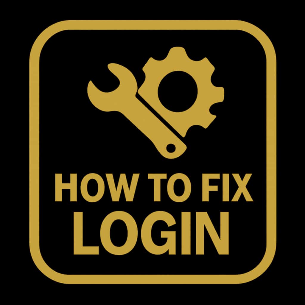 A badge design symbolizing guidance on fixing Tpplay login issues.