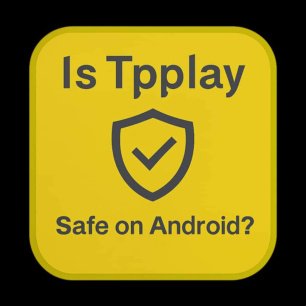 A badge icon visualizing safety features of Tpplay on Android.