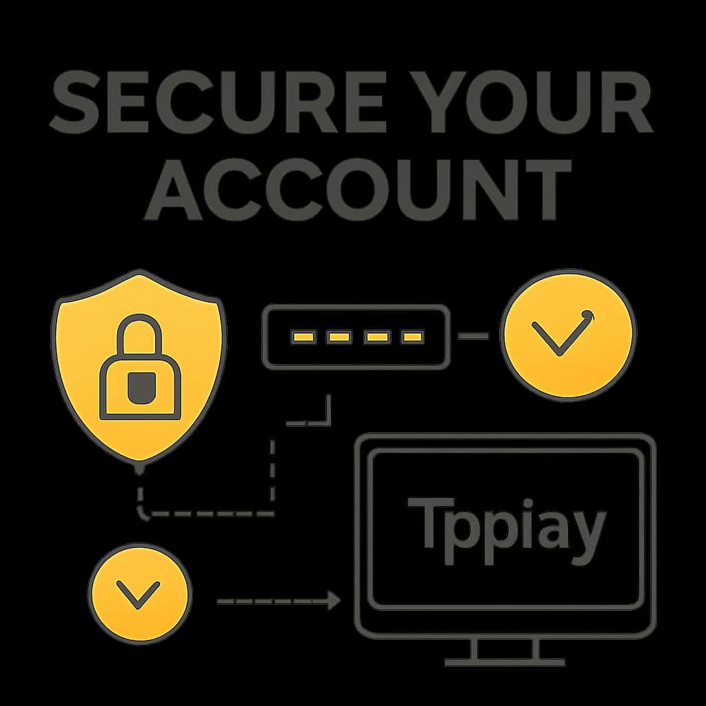An illustration depicting the steps to secure a Tpplay account.