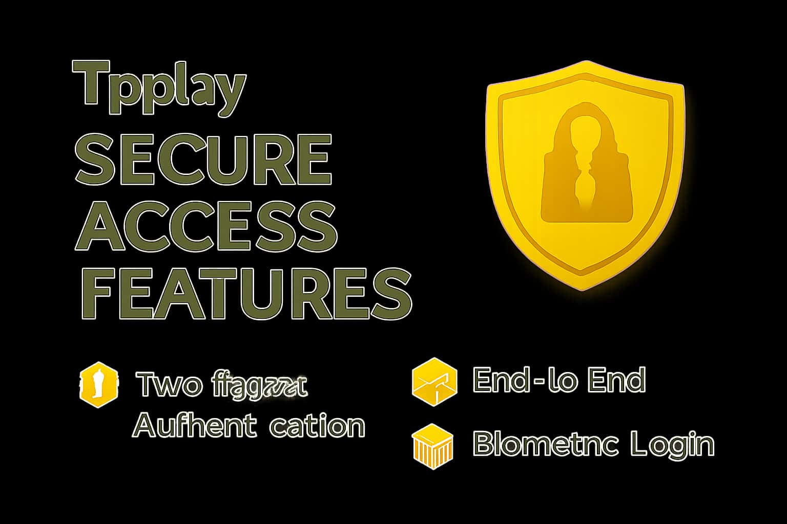 An illustrative representation of Tpplay Secure Access Features showcasing security icons and connectivity.