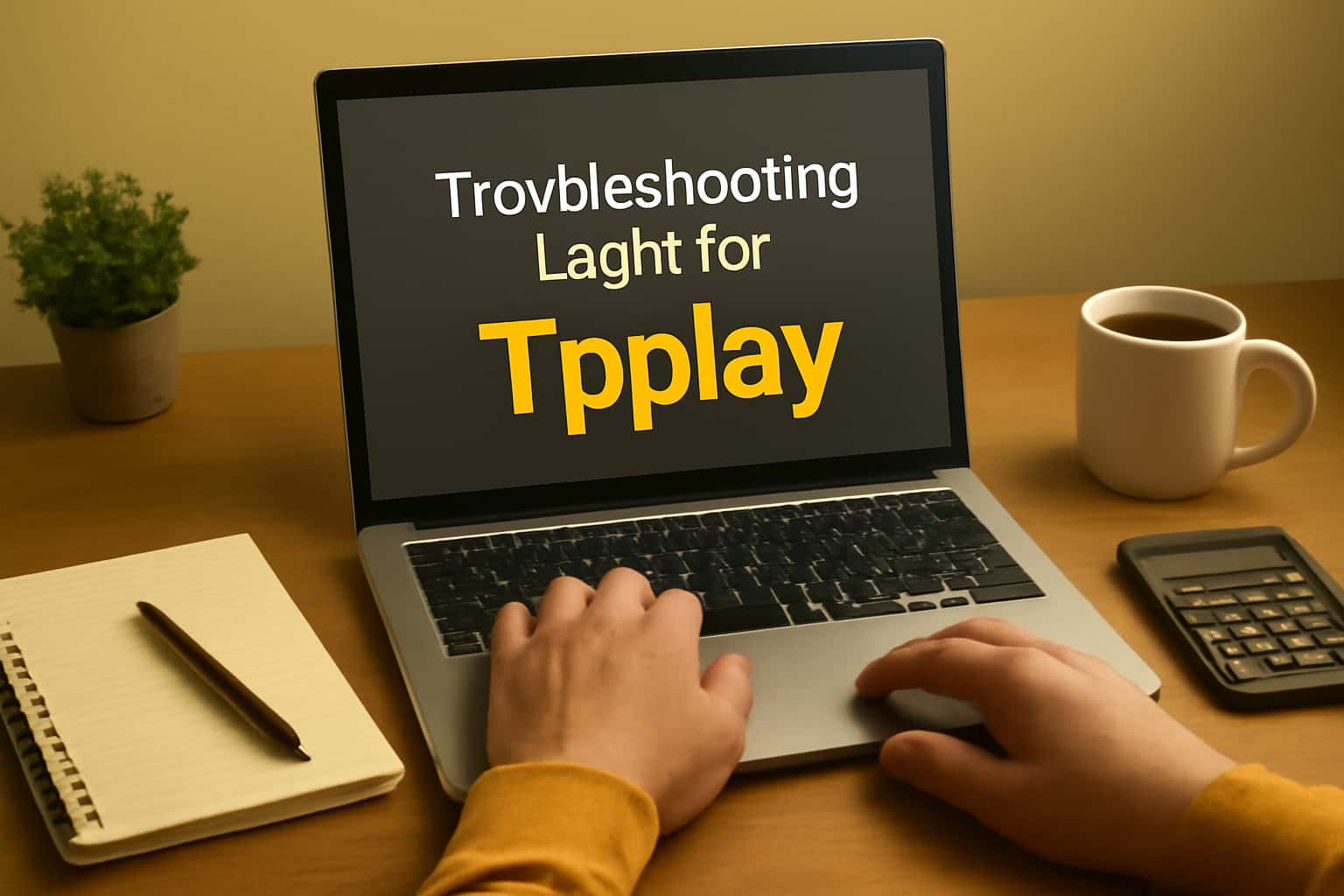 A futuristic scene illustrating troubleshooting steps for login issues on the Tpplay platform.