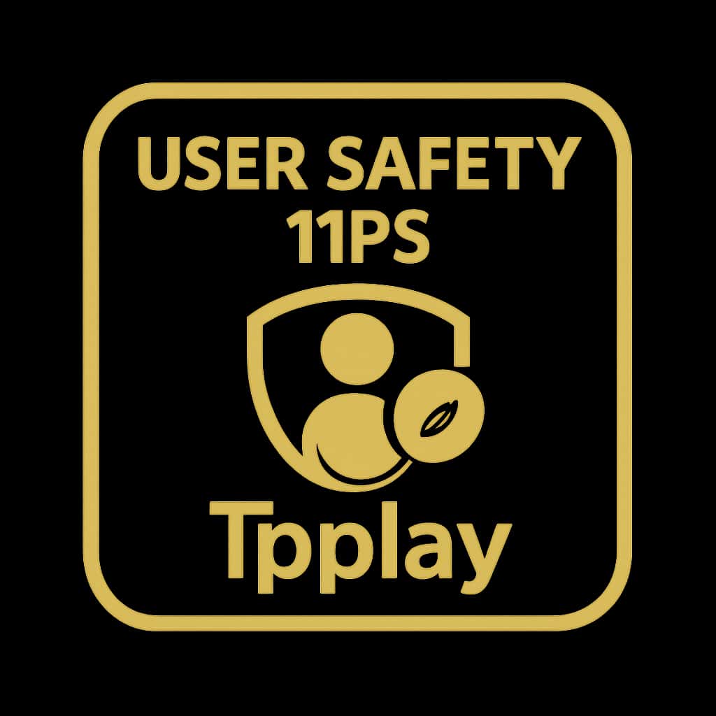 A badge design symbolizing User Safety Tips for Tpplay, emphasizing clarity and professionalism.