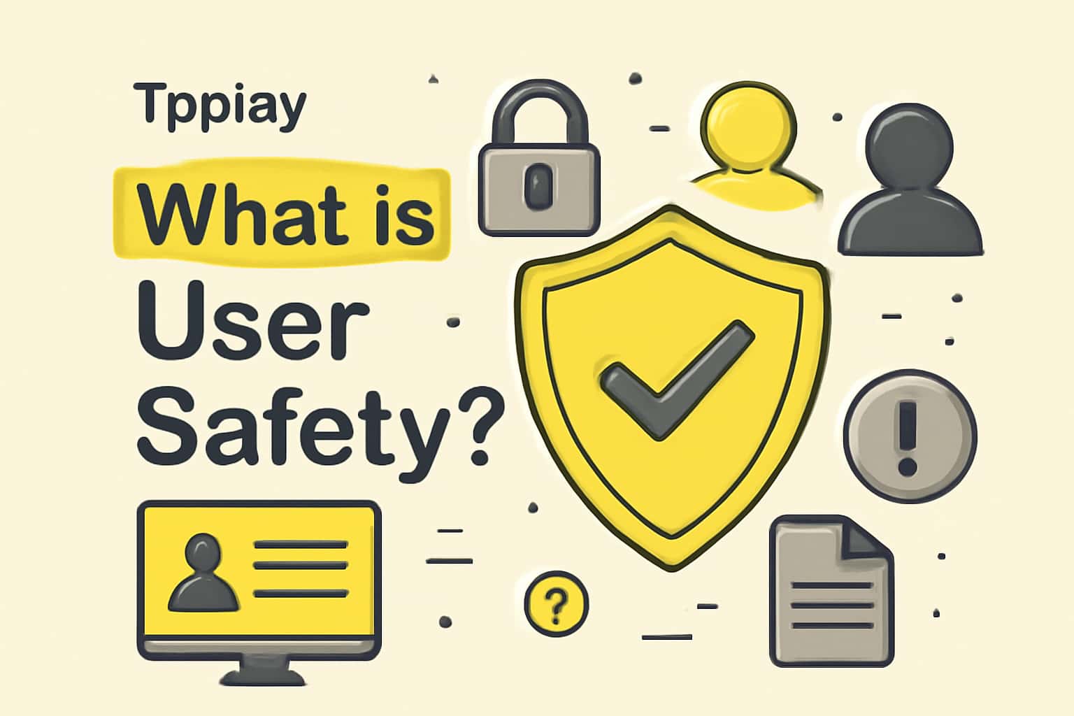 A clean and modern visual representation of Tpplay User Safety, featuring the text 'Tpplay' prominently.